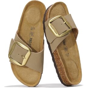 Project Cloud Genuine Leather Sandals Women Dressy Summer Beach Essentials - Flip Flops & Slides with Memory Foam Insole Womens Sandals Comfortable Footwear (Ibiza)