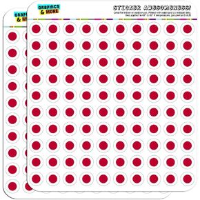 Japan National Country Flag 1/2" (0.5") Planner Calendar Scrapbooking Crafting Stickers - Opaque