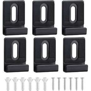 6Pcs Metal Mirror Holders for Wall Mounting Metal Mirror Holder Clips Mirror Holder Clips Mirror Hanger Clip Kit with Screws Rubber Pads Mirror Hooks for Frameless Wall Tile Billboard Picture (Black)