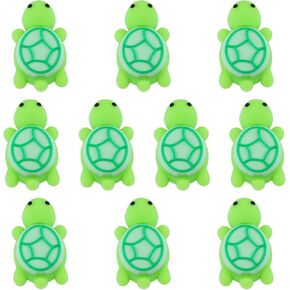 10 Pcs 3D Silicone Focal Beads for Pens Cute Animal Silicone Focal Beads for DIY Keychains Bracelet Necklace Pens Lanyard Making（Luminous Little Turtle）