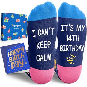 HAPPYPOP 14th Birthday Gifts Ideas - Socks for 14 Year Old Teenage Girls Boys, 14th Birthday Gifts Presents for Teens Age 14