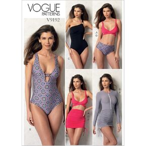 أنماط Vogue Bikini Wrapp-Top-Top ، والسباحة من قطعة واحدة ، والتستر ، 14-16-18-20-22 ، الأخضر