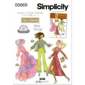 Simplicity UNDEFINED Doll Clothes Sewing Pattern, Multicolor 2 Piece