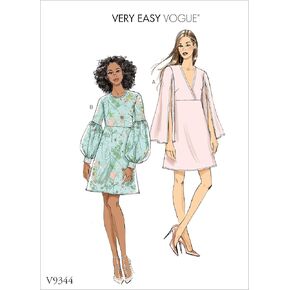 Vogue V9344E5 Very Easy Women's Fitted Dress Sewing Patterns, Sizes 14-22