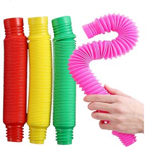 Pop Tubes Sensory Toys for Kids and Adults, Multi-Color Pop Tubes Sensory Toys, Fidget Toys (StyleE-Max-4ps)