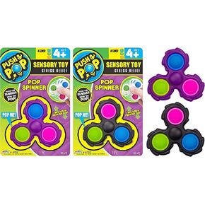 JA-RU PUSH & POP FIDGET SPINNER للأطفال (6 وحدات متنوعة اللون) لعبة الغزل الحسية. لعبة تخفيف الإجهاد. الحفلات السائبة تفضل و goodie كيس. 4782-6S