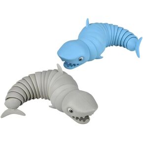 ألعاب تملق Shark Wiggle - تحت عنوان المحيط - تململ ، ألعاب تململ ، ألعاب حسية ، ألعاب متحركة مفصلية ، ألعاب تخفيف الإجهاد ، ألعاب التحف ، التوحد وألعاب ADHD - مجموعة 2 قطعة
