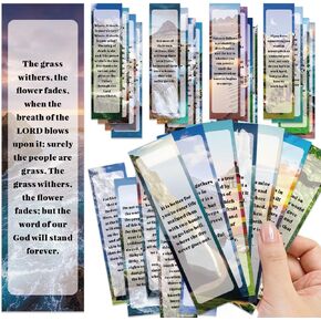 30PCS Bible Verses Bookmark Christian Scripture Inspirational Book Page Reading Maker Cards Creative DIY Decor Book Marks Motivational Positive Page Marker for Church Supplies Christmas Easter Gift