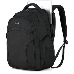 Hanke 18 Inch Travel Laptop Backpack for Women Men, Carry On Bags for Airplanes 18x14x8 Inches Travel Bag Personal Item Backpack with Luggage Strap(Black)