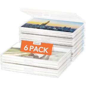 Lifewit 6 Pcs Photo Storage Box 4x 6 Photo Case, Clear Photo Boxes Storage, Seed Organizer Craft Storage Box for Cards Pictures Stamps Office Supplies