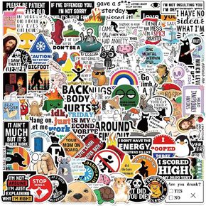 100 PCS ملصقات مضحكة للبالغين (قذرة) ملصقات زجاجات مياه مزحة حزمة ملصقات مقاومة للماء للكمبيوتر المحمول ، والقبعات الصلبة ، والسخرية ، والسكرات شارات (FMEME)