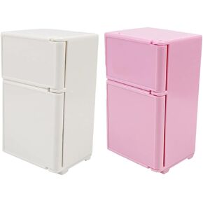 Kisangel 2PCS Doll House ثلاجة صغيرة الثلاجة دمية دمية ثلاجة مصغرة لعبة ثلاجة دمية ثلاجة لأثاث دمية الأطفال