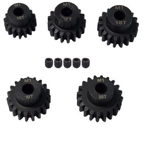 مجموعات ترس معدنية M1 M1 Pinion 16T 17T 18T 19T 20T 5MM RAPERS مع مفتاح HEX لـ 1/10 TRAXXAS SLASH 2WD 4 × 4WD ، ARRMA STENON AXIA1 REDCAT RC4WD