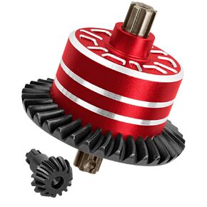 #45 Steel 37t Gear Main & 13T Gear Gear Case Entervensions Diff Gear Progrates for 1/10 Senton/Bigrock/Granite/Vorteks 3S BLX ، Kraton/Outcast 4S BLX ، 1/8 canctaction/typhon/Vendetta 3S BLX.Red