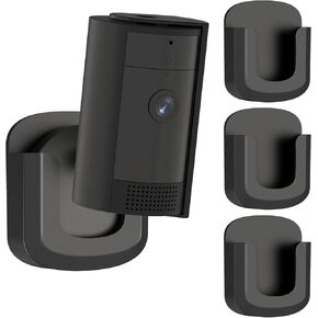 Adhesive Ring Camera Mount, 3 Pack No Drill No Screws Wall Mount Bracket for Ring Indoor Cam (2nd Gen and 1st Gen), Strong Tape, Undamaged, Easy to Install (Black, Camera not Included)