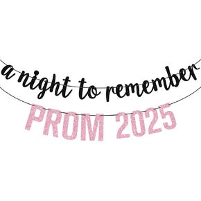 Pink Glitter A Night to Demember Prom 2025 Banner ، Class of 2025/Prom Night 2025 ، 2025 Prom Prom Party Party Supplies Supplies