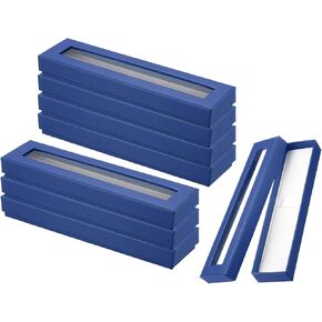 مربع هدايا Patikil Pen ، 8 حزمة قلم فارغة CATERBOARD CASE مع مربع عرض عرض تقديمي لـ CLOST WINDOW لمكتب مجوهرات قلم الرصاص ، الأزرق