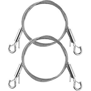 2 PCS Adjustable Picture Hanging Wire with 2 Hooks 2m x 1.5mm Stainless Steel Wire Rope Heavy Duty Mirror Hanging Hardware for Mirror Photo Light Lamp Artwork Billboards