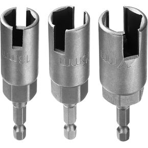 HARFINGTON 3pcs Hex Nut Driver Drill Bit Set 10mm 12mm 15mm 6-Points Socket 1/4" Hex Shank Nut Setter CR-V Steel Quick-Change Nut for Power Drills Impact Drivers in Kuwait