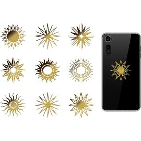 Olycraft 9pcs 1.6x1.6 inch ملصقات معدنية ذهبية ذهبية ملصقات معدنية صناعية ملصقات خيال لاصق ملصق الهرم الهرم الهرم ل diy سكران الايبوكسي الديكور