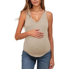 UNCLECAT Women's Maternity Tank Tops Summer V-Neck Sleeveless Pregnancy Clothes Casual Basic Shirt in Kuwait