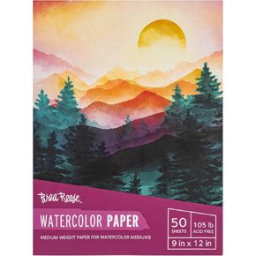 Momenta Brea Reese Watercolor Paper Pad 9"X12"-50 Sheets, White