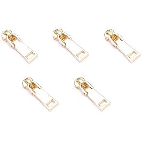 JJlfresheners 5pcs Gold Zipper Pull Replace ، Tab Zipper Slider Tab ، للأمتعة ، حقيبة الظهر ، سترة ، حقيبة ، معطف ، مثبتات