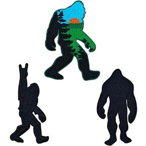 3 أجهزة كمبيوتر يبحث عن الحديد المطرز Bigfoot على Sew on Patches أعتقد أن ساسكوت سترة على ظهر حقيبة ظهر