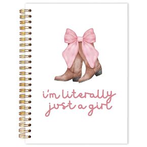 AQYIP Coquette Pink Bow Western Spiral Notebook ، Preppy Cowgirl Boots Boots Notebooks ، Retro Western Cowgirl Journal for Write ، Coquette Girly Notebooks for Note Taking ، 5.5 × 8.3 بوصة
