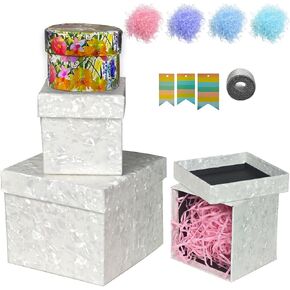 Suosicn 4 Pack Royal Blue Glitter Paper Home Box With Lid ، Missort Square Squً