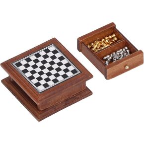 مجموعة شطرنج مصغرة ، مجموعة مصغرة Dollhouse 1:12 Dollhouse International Chess مجموعة Mini Chess مع شطرنج Mini Chess Dollhous