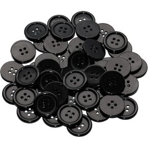 Lilaly 50 PCS 5/8 Inch (15mm) 4 أزرار ثقوب ، أزرار حرفية ، أزرار كبيرة ، أزرار صغيرة للحرف اليدوية ، أزرار الراتنج ، لخياطة الأطفال Sweater Crafts Scrapbooking (White)