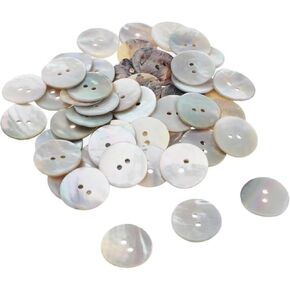 30pcs زر لؤلؤة طبيعية رمادية ، مجموعة أزرار أم لؤلؤة ، فتحان أزرار قذيفة لؤلؤة لخياطة السترة السترة دعاوى القمصان الحرف اليدوية.