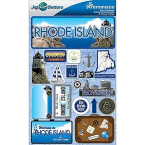 Reminisce Jet Setters 2 3-Dimensional Sticker, Rhode Island