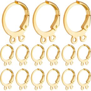 50pcs الذهب المطلي بالنحاس النحاس الجولة الظهر الظهر الخلف حلق سلك الخطاف الفرنسي مع حلقات مزدوجة نتائج الأذن hypoallergenic dangle for diy أقراط صناعة المجوهرات ، 15 مم × 12.5 ملم