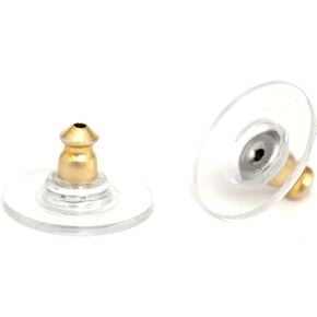 Studex Sterilized Bullet Clutch Earring Backs – Gold Plated Over Surgical Stainless Steel, Hypoallergenic, Extra Comfort for Heavy Earrings, Backing for Better Support (Pack of 8)