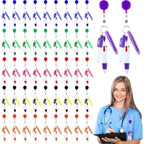 240 PCS PEN PEN مجموعة 60 الأقل من أقلام نقل مكوكية قابلة للسحب 60 طرفًا صغيرًا ، 60 علامة مميزة 60 هدايا تقديرية للممرضات للممرضات.