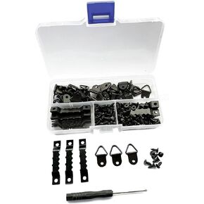 250 Pcs Picture Hanging Kit,Triangle D- Ring and Sawtooth Hangers Assorted with Screws.Metal Mounts for Hanging Canvas Paintings Photos Frames,Artworks,Crafts