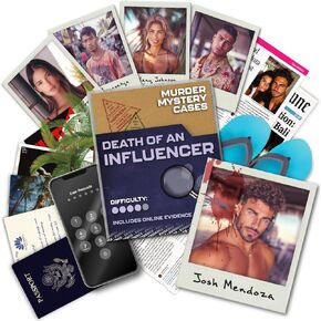 MMC Death of an Influencer – Thrilling Murder Mystery Games for Adults in Bali Paradise – 28 Realistic Evidence Pieces, 150 Min Gameplay (4/5 Difficulty) – Cold Case Files Game for 1-10 Players