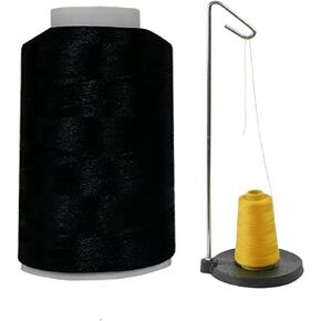 Single Cone Spool Stand Alone Cast Iron Thread Stand Cones Holder Fits + X-Large Cones Embroidery Bobbin Threads Black - 60wt