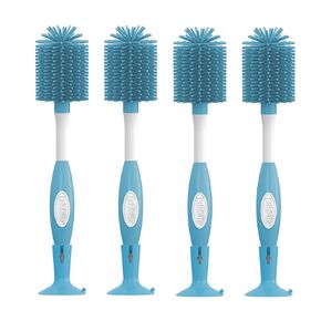 Dr. Brown's Soft Touch No Scratch Baby Bottle Cleaning Brush, Nipple Cleaner and Suction Cup Base for Easy Storage, BPA Free, Blue, 2 Pack