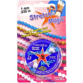 Craft County Pepperell Stretch Magic Bead Jewelry Jewelry Line Cord Line | لؤلؤة بلاك واضحة | 5m 25m 100m | 0.5 مم 0.6 مم 0.7 مم 0.8 مم 1 مم (PRL-SMJ05-02- ~ CC_BB923)