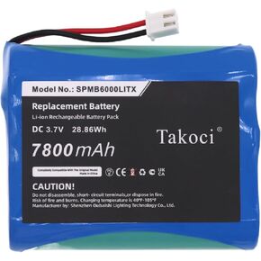 7800mAh Replacement Battery for Spektrum Transmitter iX12 NX6 NX8 Part Number SPMB6000LITX