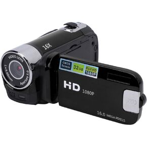 Yunir Video Camera Camcorder Digital Camera Recorder 1080P with 2.4 Inch Color Screen, 16MP 16X Zoom Anti Shake Camcorder Built in Battery (Black)