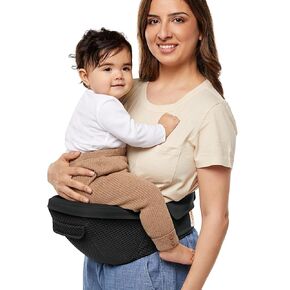 Ergobaby Alta Hip Seat All-Position Breathable Mesh Hip Seat & Carrier, Onyx Black