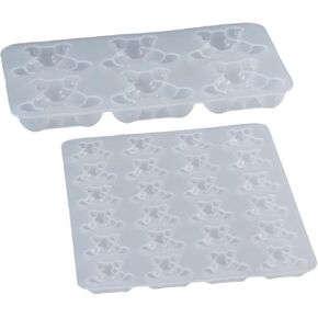 2 Pack 3D Bear Epoxy Resin Silicone Mould, Animal Shape Silicone Mould for DIY Pendant, Keychain, Decoration Craft