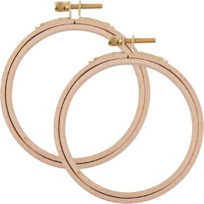 ASUNFO 2 PCS Hoops التطرز 4 بوصة المتقاطع الأطواق غرزة وإطارات حلقة التطريز الخشبي للعرض