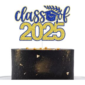 فئة 2025 كعكة توبر ، تهانينا خريج/فخور جدًا بك/أتقنها ، زخارف حفل التخرج الجامعية للفتيات اللوندي والفضي اللامع
