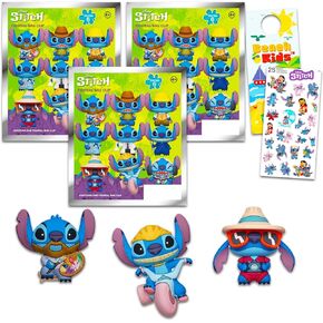 Disney Stitch Blind Bags Series 6 Set - حزمة مع 3 ليلو وغرزة مقطع حقيبة تصويرية بالإضافة إلى ملصقات للأطفال ، الأولاد ، الفتيات | أكياس ديزني غرزة جيدة