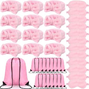36 PCS SPA Party Favors Sleepover Party Supplies 12 SPA SPA Beadband 12 Plush Sleep Eye Mask 12 proqustring backpack face pink eye typ